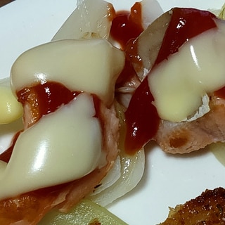 鮭のケチャップチーズ焼き